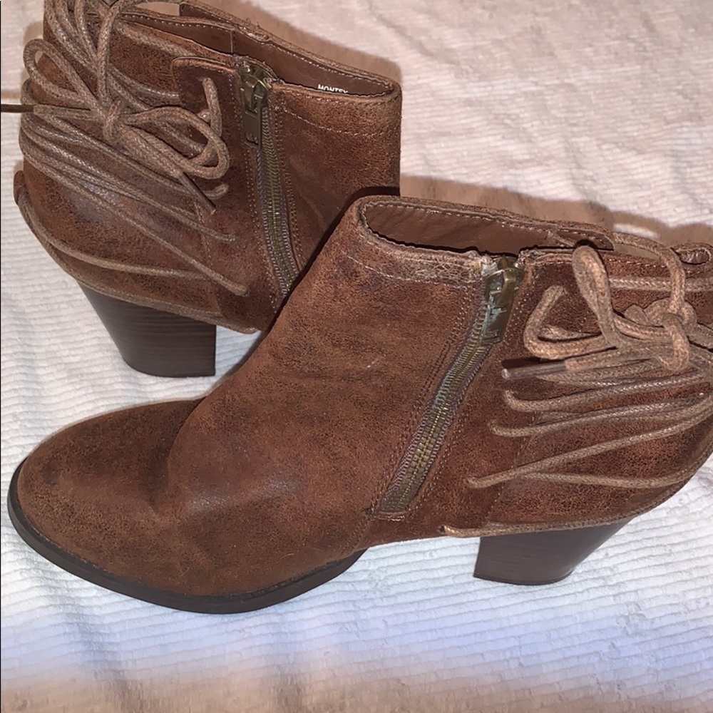 2/$25 Just Fab lace-up back boots - Picture 3 of 7